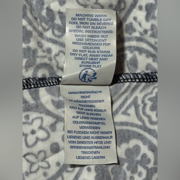 Boden Jersey 3/4 Sleeve Paisley Floral Wrap Maxi Dress Size 4P Navy/ White - Picture 7 of 8